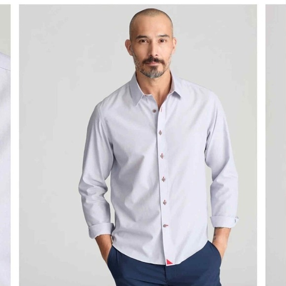 UNTUCKit  Rubican Long Sleeve Button Up Gray Wrinkle Free Shirt Size Small - Picture 1 of 10